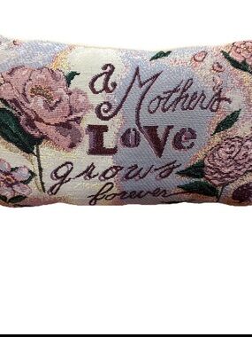 Mother's Love Grows Forever Pink Floral Accent Pillow